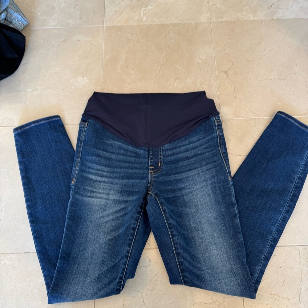 Madewell Maternity Skinny Jeans Size 24 Dark Wash Over Belly